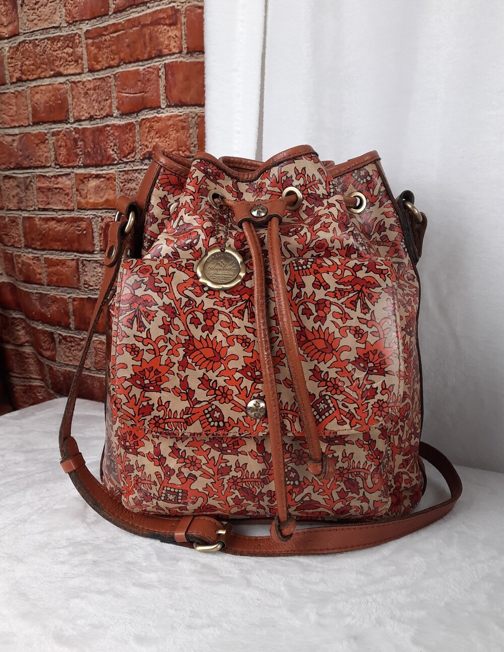 Patricia Nash Sabina Boho India Drawstring Bucket Shoulder Bag